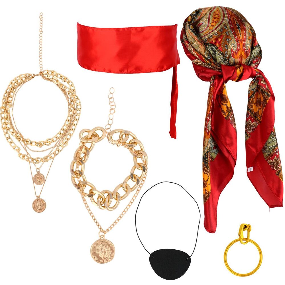 5519 6pcs Pirate Costume Accessoriess, Halloween Cosplay